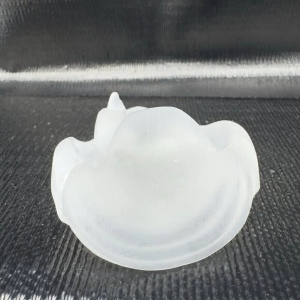 Vintage 1980s Resin Acrylic Clear Satin Frosted Madonna Virgin Mary Figurine VTG